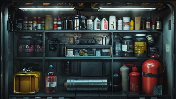 Solution de stockage : les produits pouvant être ranger dans un bac de rétention